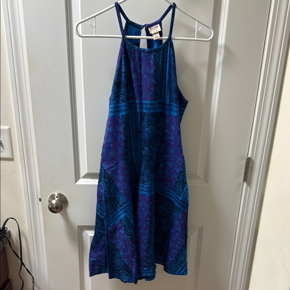Mossimo Supply Co. Blue and Purple Halter Dress size L